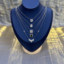 Hl76700[新品]APM Monaco小码方形可调节银项链女士锁骨链首饰礼物银饰