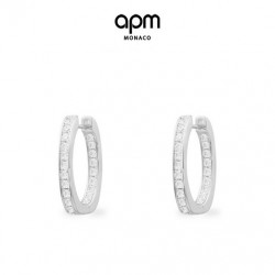 APM Monaco 新品 小码方形耳环女时尚气质设计感银耳钉耳饰女礼物送女友