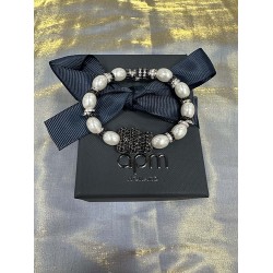 Hl76A30[新品]APM Monaco XL Mood Yummy 黑白珍珠手链个性情侣礼物