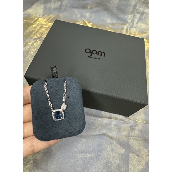 [新品]APM Monaco蓝色方形可调节链环简约百搭精致礼物送女友
