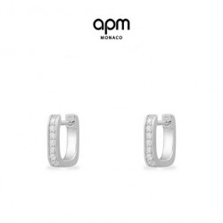 APM Monaco 新品 迷你方形小耳环女时尚设计气质银耳钉耳饰女礼物送女友