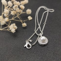 Hl75900David Yurman 圆形珍珠项链。链条粗2mm，长度45+5cm延迟链