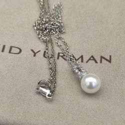 Hl75700David Yurman 8mm珍珠项链银色项链。长度42+3+3cm延迟链