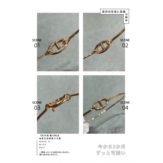 V金材质 514B20高级精工版,爱马仕细管光面猪鼻子手镯,高端定制 女神 都爱爱马仕火爆 手镯 ✨1:1 V金材质 514B20高级精工版,爱马仕细管光面猪鼻子手镯,高端定制 女神 都爱爱马仕火爆 手镯 ✨1:1