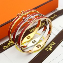 Hl76700爱马仕窄版H手镯黑白红橙粉