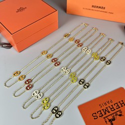 HY80A70。珐琅猪鼻子项链，5个色