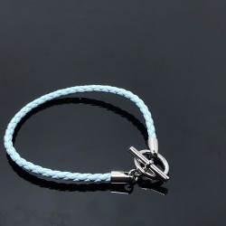 皮绳手链 新品猪鼻子皮绳手链 长度自定 金属：玫瑰金 白金 黄金 皮颜色配件任意搭配 编号：B859800