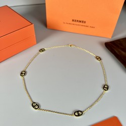 HY80A70。珐琅猪鼻子项链，5个色