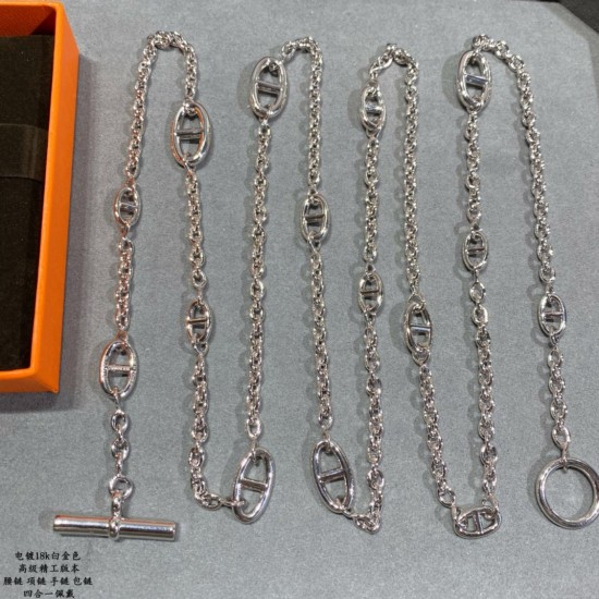 电镀18K白金色 5140C20。爱马仕猪鼻子腰链,精工,字印齐全,长度120厘米 ♥️正品一万三,我们完美复刻 Hermes猪鼻子Farandole项链 单独佩戴是简单的美 叠戴则增加层次感 电镀18K白金色 5140C20。爱马仕猪鼻子腰链,精工,字印齐全,长度120厘米 ♥️正品一万三,我们完美复刻 Hermes猪鼻子Farandole项链 单独佩戴是简单的美 叠戴则增加层次感