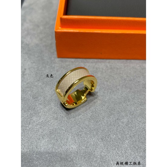 (⚠️此款不退不换不售后⚠️)5140B00 码数:678(灰色)定制进口小牛皮 ZP开版。爱马仕皮绳戒指 (⚠️此款不退不换不售后⚠️)5140B00 码数:678(灰色)定制进口小牛皮 ZP开版。爱马仕皮绳戒指