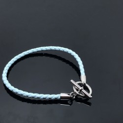 皮绳手链 新品猪鼻子皮绳手链 长度自定 金属：玫瑰金 白金 黄金 皮颜色配件任意搭配 编号：B859800