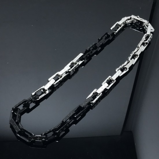 项链 新品竹节银黑项链 编号:GJ04A60 项链 新品竹节银黑项链 编号:GJ04A60