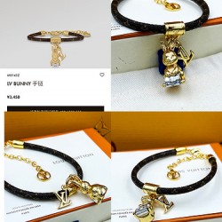 憨态可掬的兔子形象手提 Dauphine 手袋，与 字母共同悬挂于 Monogram 帆布饰带。Circle 标识点缀调节链末端。 兔子