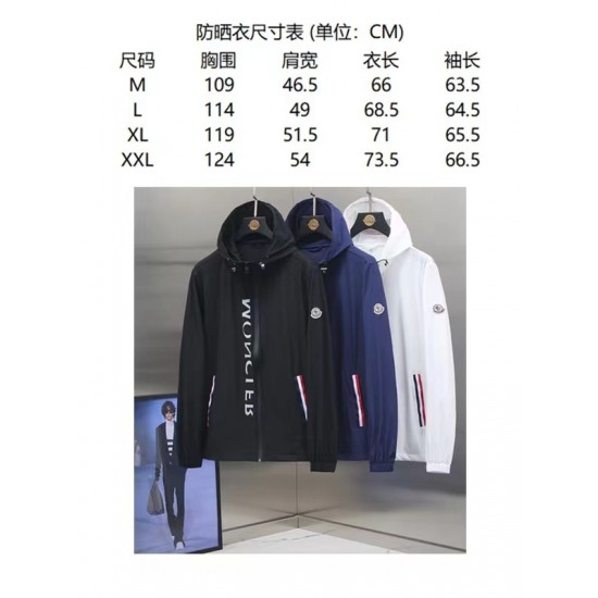 Moncler Jacket 防晒服蒙MLer 专柜透气速干面料同款防晒服 Moncler Jacket 防晒服蒙MLer 专柜透气速干面料同款防晒服