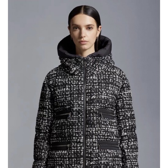 MONCLER Orange Tweed Down Jacket MONCLER Orange Tweed Down Jacket