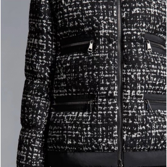 MONCLER Orange Tweed Down Jacket MONCLER Orange Tweed Down Jacket