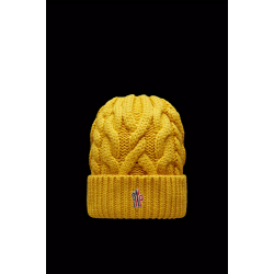 MONCLER GRENOBLE CABLE KNIT WOOL BEANIE
