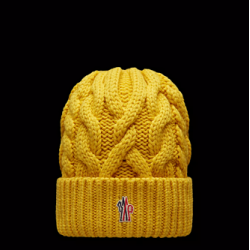 MONCLER GRENOBLE CABLE KNIT WOOL BEANIE