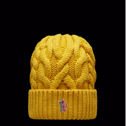 MONCLER GRENOBLE CABLE KNIT WOOL BEANIE
