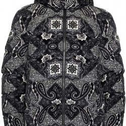 MONCLER Black &amp;amp; White Graphic Down Jacket