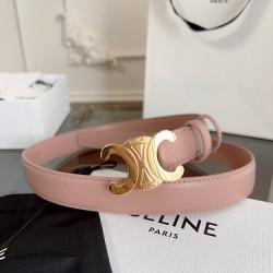 赛琳 CELINE女士皮带，小牛皮质感搭配独特凯旋门扣，颜色粉红色 宽2.4cm 低调中暗藏奢华，轻松点亮穿搭 。手工缝制    c12480