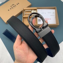 y22440 蔻家高品质 3.8cm 高真空电镀五金 双面头层手掌纹一面黑色一面蓝色，可双面使用扣多款可选 配备双扣包装礼盒