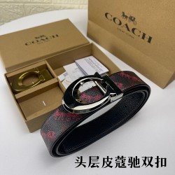 w22440 3.8CM宽度，头层牛皮带身配搭新款专柜扣！腰带长度100CM-125CM可供选择！长期现货供应