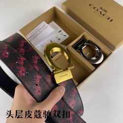 w22440 3.8CM宽度，头层牛皮带身配搭新款专柜扣！腰带长度100CM-125CM可供选择！长期现货供应