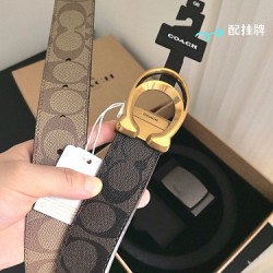 coach蔻驰 高品质  3.7cm 高真空电镀五金 ， 可双面使用 旋转扣 双扣套装 配专柜挂牌及包装礼盒