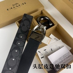 w22440 3.8CM宽度，头层牛皮带身配搭新款专柜扣！腰带长度100CM-125CM可供选择！长期现货供应