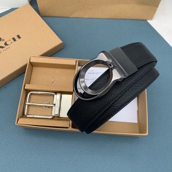 y22440 蔻家高品质 3.8cm 高真空电镀五金 双面头层手掌纹一面黑色一面蓝色，可双面使用扣多款可选 配备双扣包装礼盒