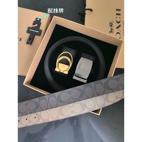 coach蔻驰 高品质 3.7cm 高真空电镀五金 , 可双面使用 旋转扣 双扣套装 配专柜挂牌及包装礼盒 coach蔻驰 高品质 3.7cm 高真空电镀五金 , 可双面使用 旋转扣 双扣套装 配专柜挂牌及包装礼盒