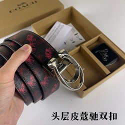 w22440 3.8CM宽度，头层牛皮带身配搭新款专柜扣！腰带长度100CM-125CM可供选择！长期现货供应