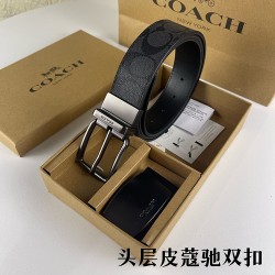 w22440 3.8CM宽度，头层牛皮带身配搭新款专柜扣！腰带长度100CM-125CM可供选择！长期现货供应