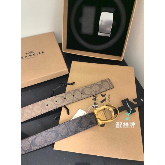 coach蔻驰 高品质 3.7cm 高真空电镀五金 , 可双面使用 旋转扣 双扣套装 配专柜挂牌及包装礼盒 coach蔻驰 高品质 3.7cm 高真空电镀五金 , 可双面使用 旋转扣 双扣套装 配专柜挂牌及包装礼盒