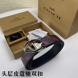 w22440 3.8CM宽度，头层牛皮带身配搭新款专柜扣！腰带长度100CM-125CM可供选择！长期现货供应
