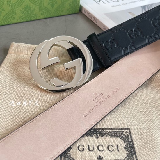 GG家最经典压花蓝色小牛皮