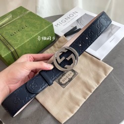 GG家最经典压花蓝色小牛皮