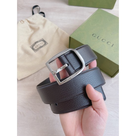 Guc-i 古-经典男款皮带， 宽度: 4.0cm