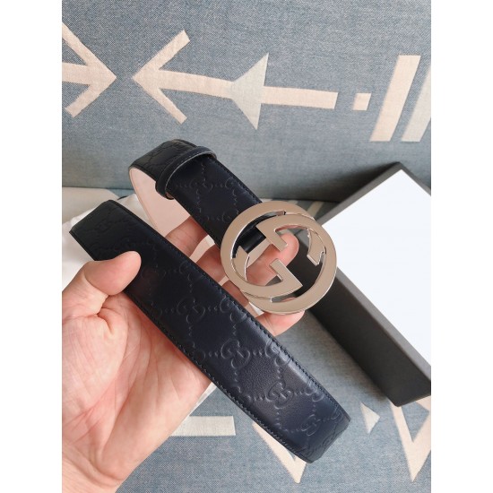 Guc-i 古-经典男款皮带， 宽度: 4.0cm