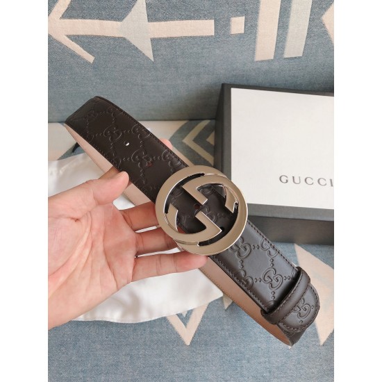 Guc-i 古-经典男款皮带， 宽度: 4.0cm