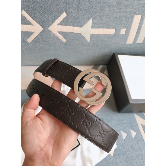 Guc-i 古-经典男款皮带， 宽度: 4.0cm
