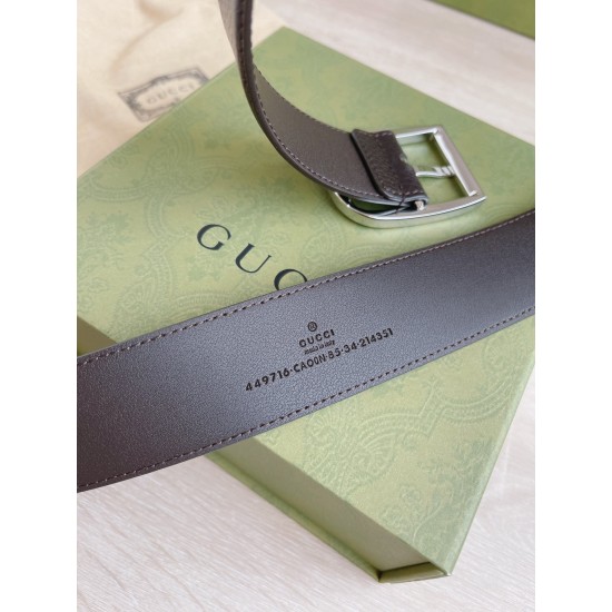 Guc-i 古-经典男款皮带， 宽度: 4.0cm