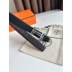 HERMES 宽度:3.2cm，两面用腰带BOUCLE DE CEINTURE H AU CARRÉ &amp;amp; CUIR DE CEINTURE RÉVERSIBLE 精致五金搭配Togo皮带身 巧克力色