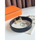 HERMES 宽度:3.2cm，两面用腰带BOUCLE DE CEINTURE H AU CARRÉ &amp;amp; CUIR DE CEINTURE RÉVERSIBLE 精致五金搭配Togo皮带身 巧克力色