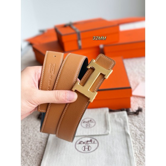 H Striee 精品五金 搭配进口Epsom皮 宽度32MM 手感柔软細膩 ❤️ m12490