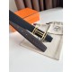 HERMES 宽度:3.2cm，两面用腰带BOUCLE DE CEINTURE H AU CARRÉ &amp;amp; CUIR DE CEINTURE RÉVERSIBLE 精致五金搭配Togo皮带身 巧克力色