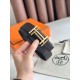 HERMES 宽度:3.2cm，两面用腰带BOUCLE DE CEINTURE H AU CARRÉ &amp;amp; CUIR DE CEINTURE RÉVERSIBLE 精致五金搭配Togo皮带身 巧克力色