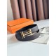 HERMES 宽度:3.2cm，两面用腰带BOUCLE DE CEINTURE H AU CARRÉ &amp;amp; CUIR DE CEINTURE RÉVERSIBLE 精致五金搭配Togo皮带身 巧克力色