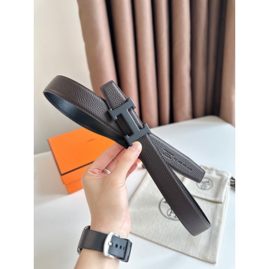 m22600 5382 鍍鈀五金搭配Togo皮带身 32mm 黑巧克力 m22600 5382 鍍鈀五金搭配Togo皮带身 32mm 黑巧克力